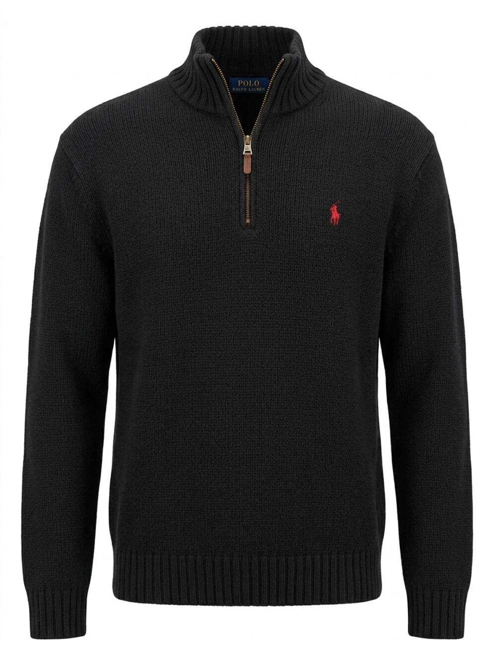 Polo Ralph Lauren Embroidered Mock Neck Knit Half Zip Sweater Men Size 3XB